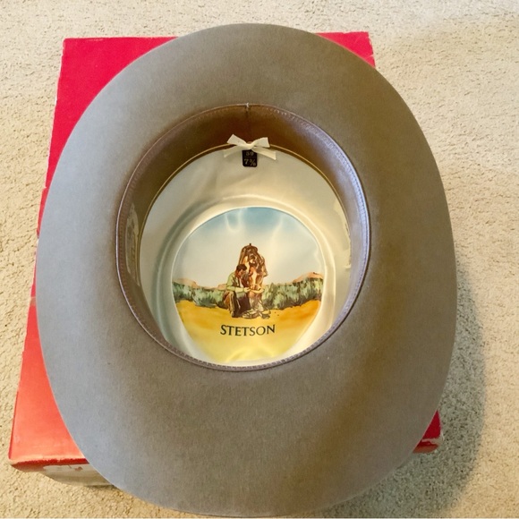 Vintage Stetson Revenger Western Hat -  4X Beaver - Color Acorn - 7-3/8 Large - Picture 9 of 12
